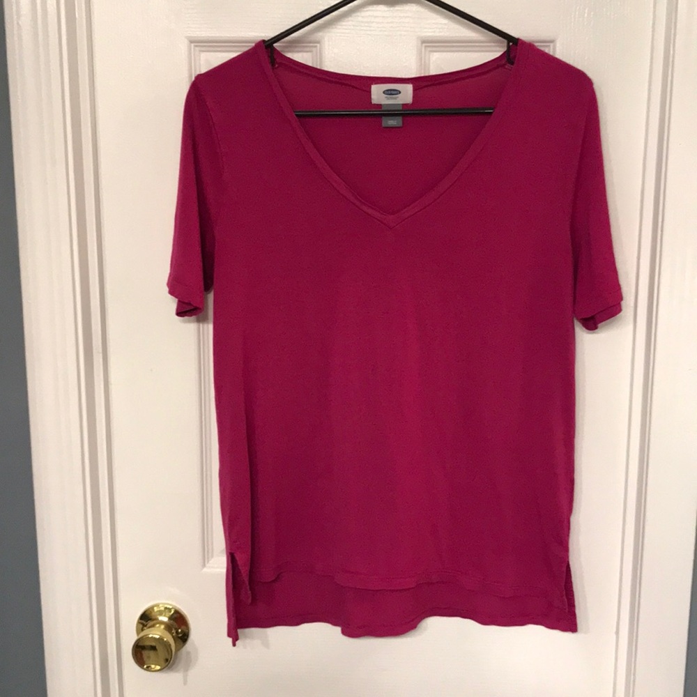 Old Navy Pink/Purple V Neck Tee